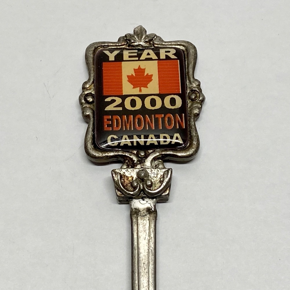 Vintage Edmonton‎ Canada 2000 Souvenir Spoon Silver Tone Travel Memorabilia GGG